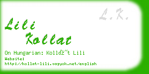 lili kollat business card